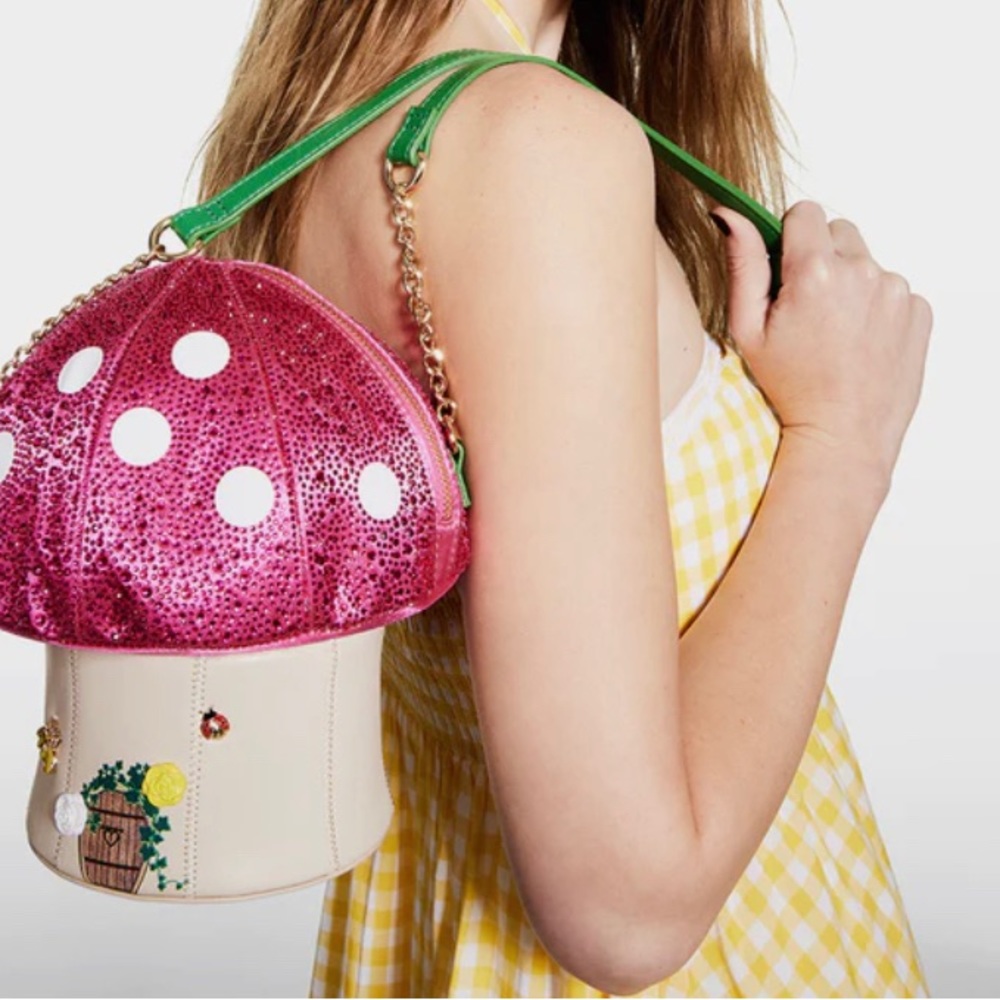 NEW Betsey Johnson KITSCH LOVE YOU SO MUSH Mushroom CROSSBODY MULTI Bag - Picture 3 of 11